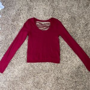NWOT Red shirt with design and open back